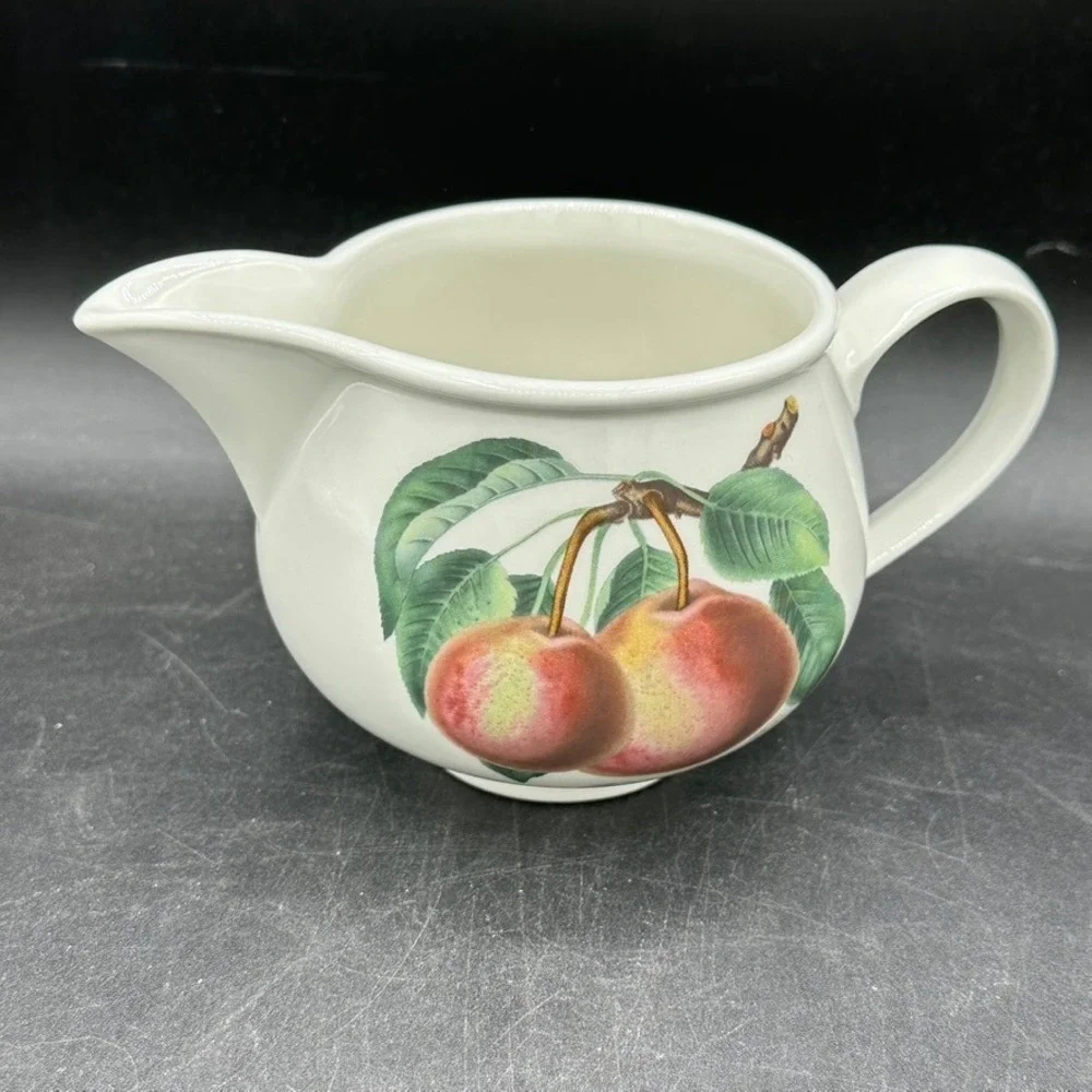 Vintage Portmeirion Pomona Gravy Boat Creamer Pitcher Princess Orange Pear Large - Picture 1 of 9
